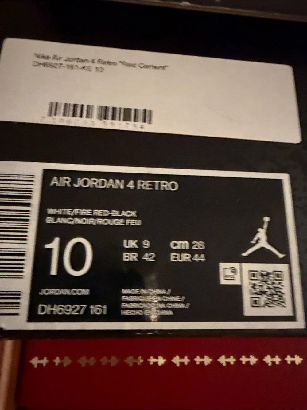 Jordan White and Red Retro Basketball Sneakers